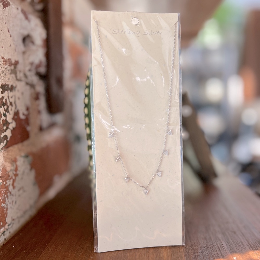 Dainty Triangle Stud Necklace